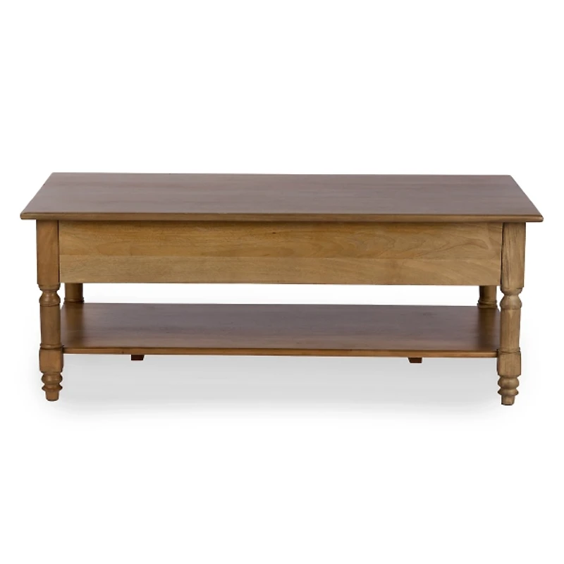 Asher Brown Wood 2-Drawer Coffee Table