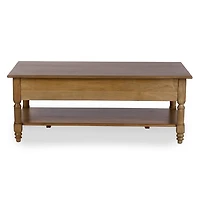 Asher Brown Wood 2-Drawer Coffee Table