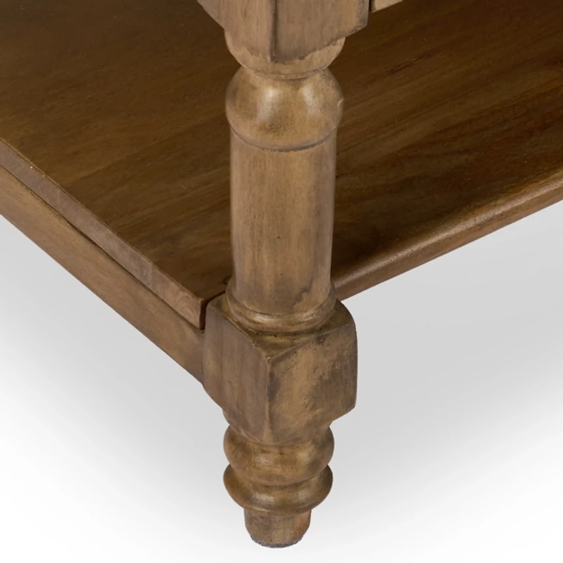 Asher Brown Wood 2-Drawer Coffee Table