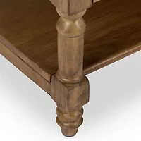 Asher Brown Wood 2-Drawer Coffee Table