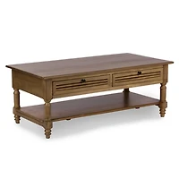 Asher Brown Wood 2-Drawer Coffee Table