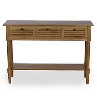 Asher Brown Wood 3-Drawer Console Table