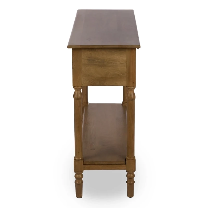 Asher Brown Wood 3-Drawer Console Table