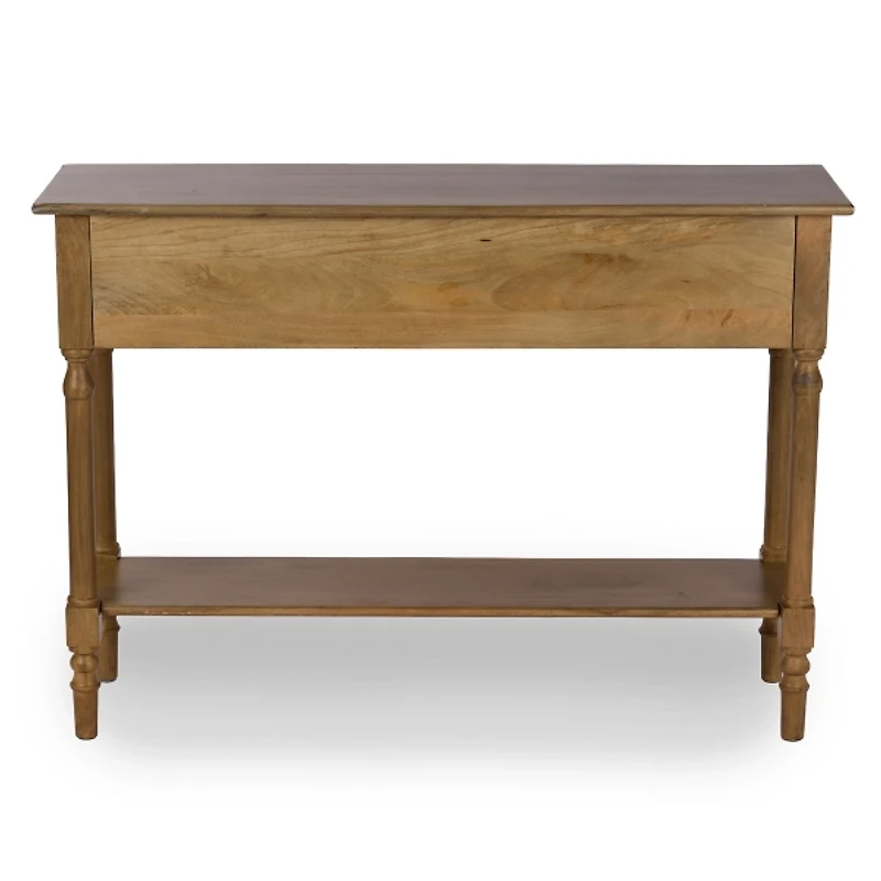 Asher Brown Wood 3-Drawer Console Table