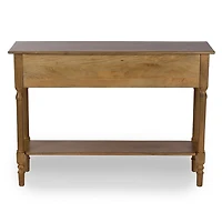 Asher Brown Wood 3-Drawer Console Table