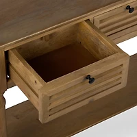 Asher Brown Wood 3-Drawer Console Table