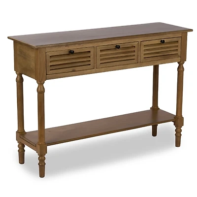 Asher Brown Wood 3-Drawer Console Table