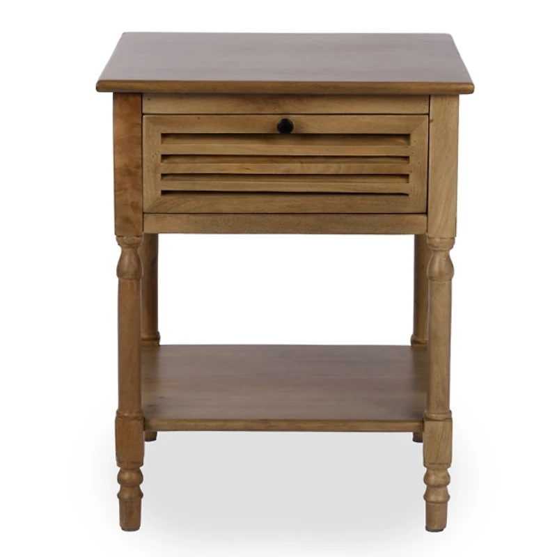 Asher Brown Wood 1-Drawer End Table