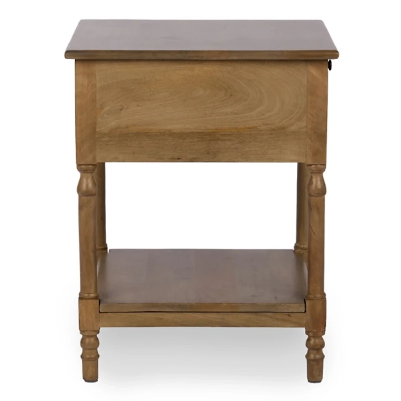 Asher Brown Wood 1-Drawer End Table