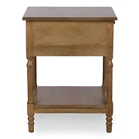 Asher Brown Wood 1-Drawer End Table