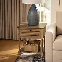Asher Brown Wood 1-Drawer End Table