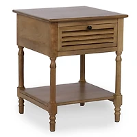 Asher Brown Wood 1-Drawer End Table