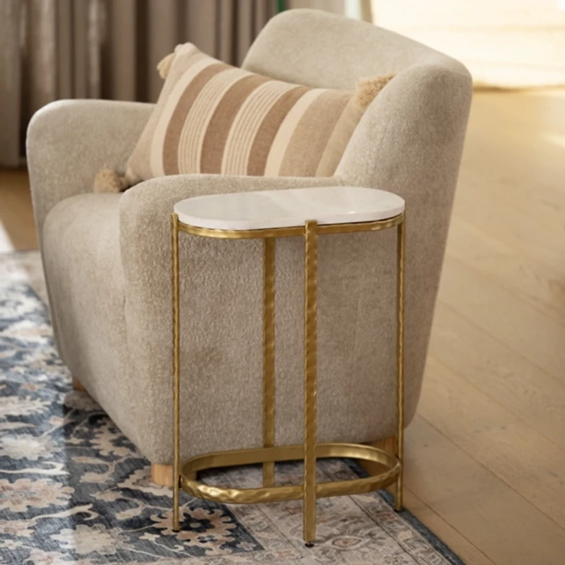 Gold Metal Oval Stella Cocktail Table
