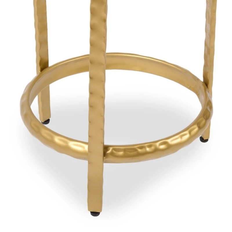 Gold Metal Round Stella Cocktail Table