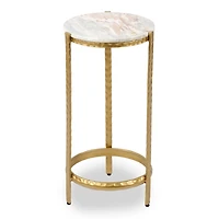 Gold Metal Round Stella Cocktail Table