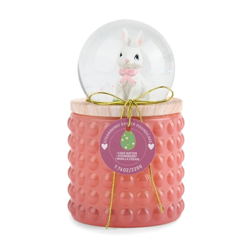 Pink Strawberry Poundcake 1-Wick Globe Jar Candle