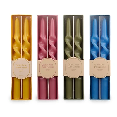 Glossy Twist Taper Candles