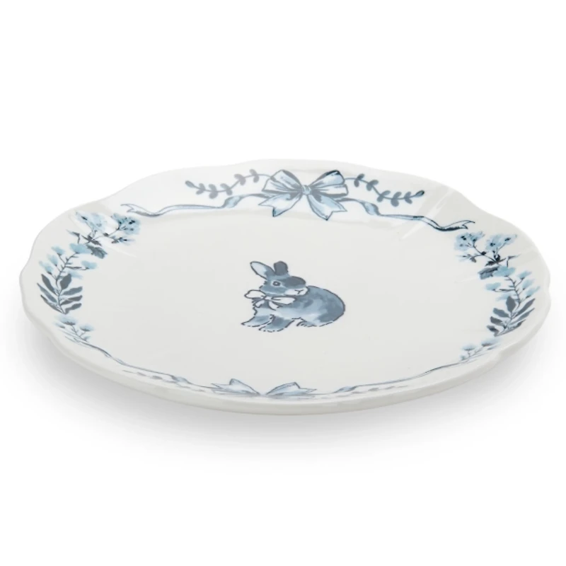 Blue Easter Animals Toile Salad Plates, Set of 2