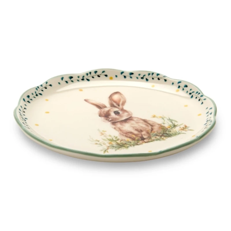 Sweet Bunny Scalloped Salad Plates, Set of 4