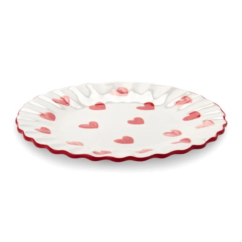 Scalloped Heart Salad Plates, Set of 4