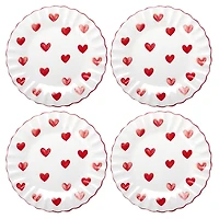Scalloped Heart Salad Plates, Set of 4