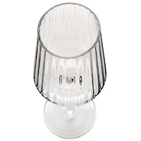 Clear Ribbed Wine Glass