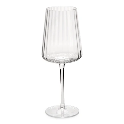 Clear Ribbed Wine Glass