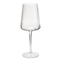 Clear Ribbed Wine Glass