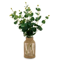 Eucalyptus Arrangement in Rattan Vase