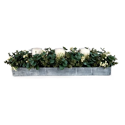 Spiral Eucalyptus Lambs Ear Centerpiece