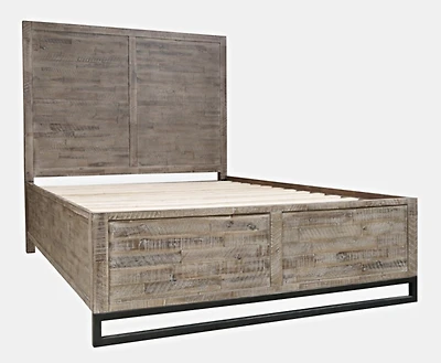 East Hampton Distressed Gray Queen Bed Frame