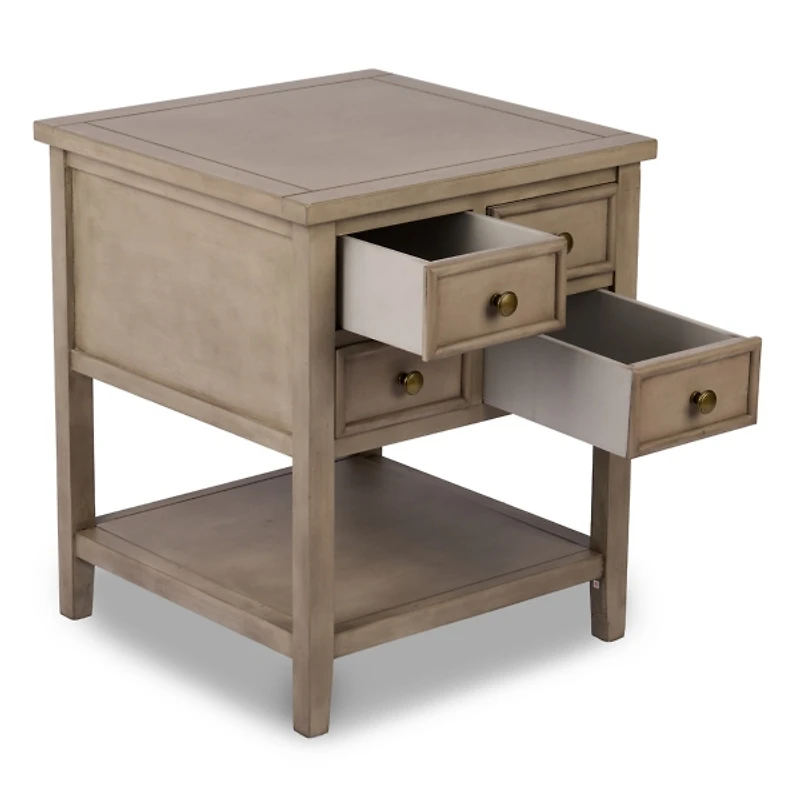 Graywash Clayton Keeping Drawers End Table