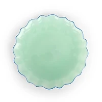 Seafoam Glass Scalloped Salad Plate