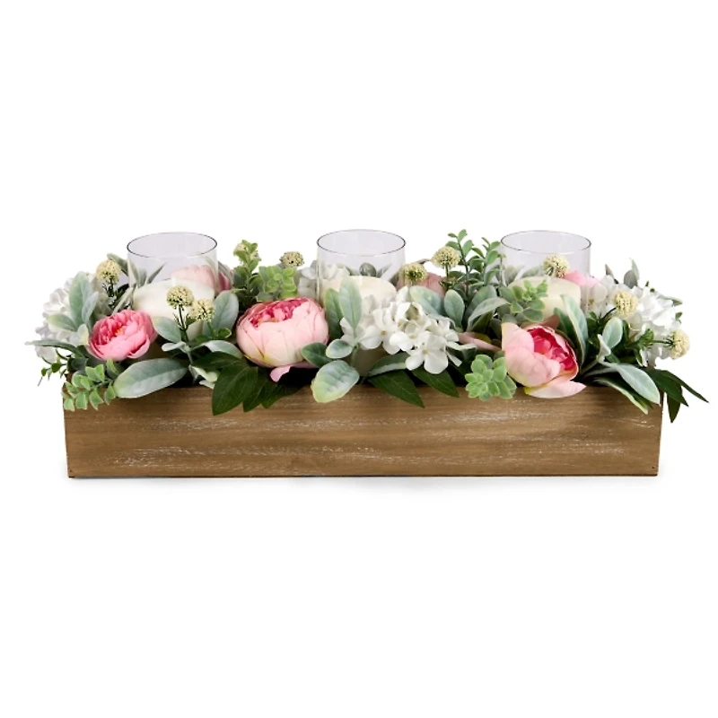 Pink Peony Lambs Ear Centerpiece