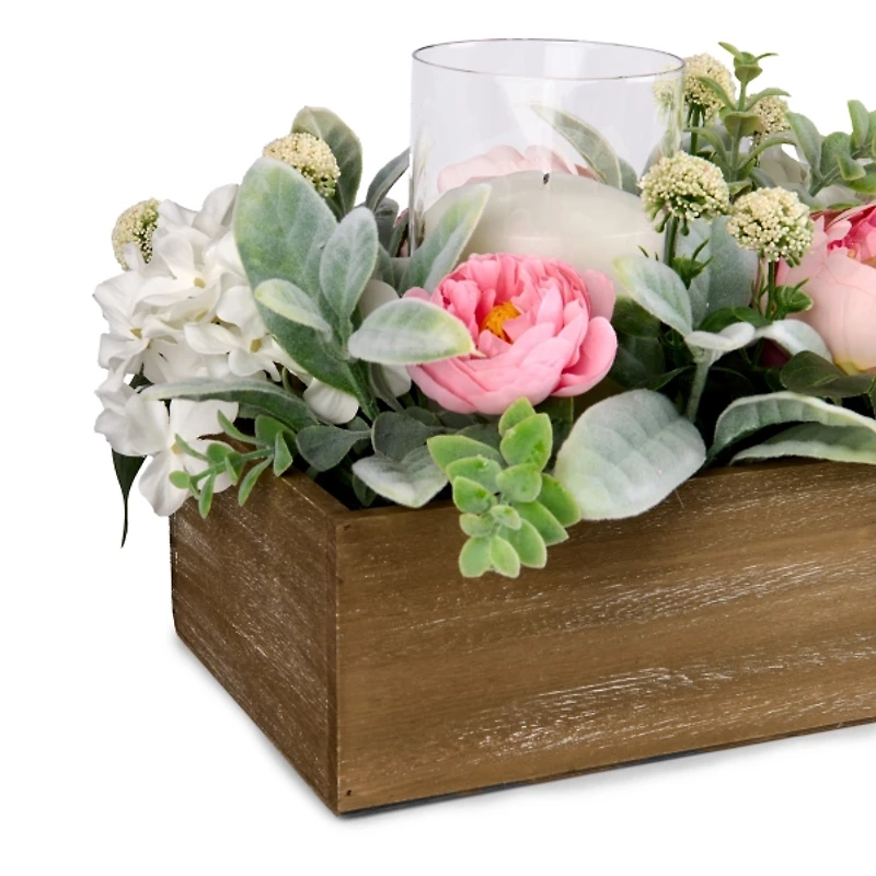 Pink Peony Lambs Ear Centerpiece