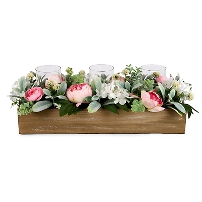 Pink Peony Lambs Ear Centerpiece