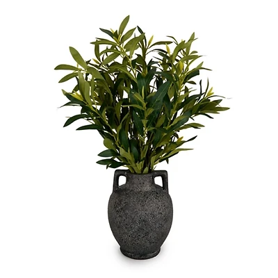 Greenery Arrangement in Olive Black Vase