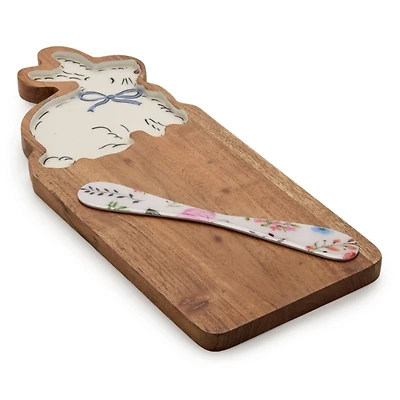 Easter Bunny Cheese Board with Knife