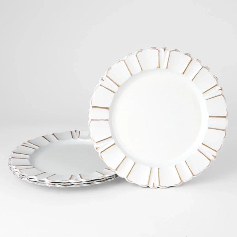 Gold Brushed Scalloped Chargers