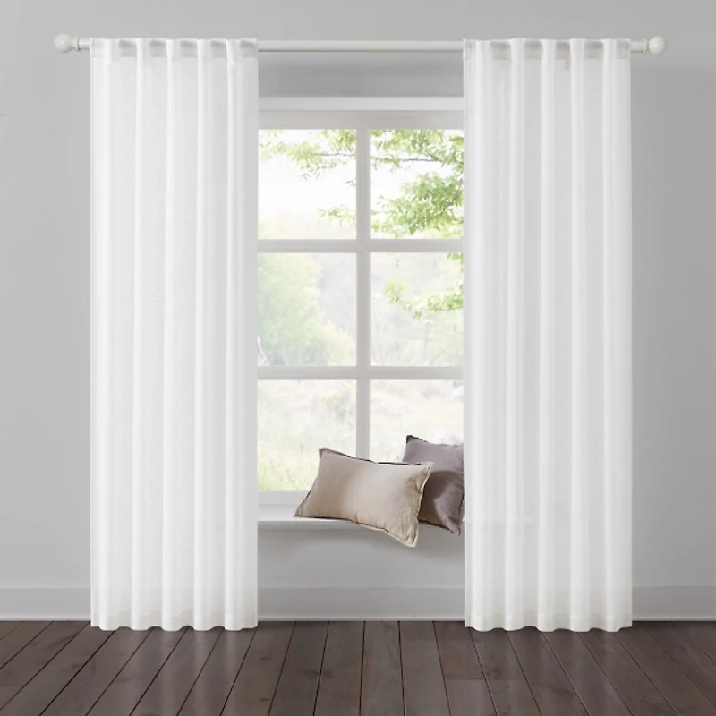Rachel Ashwell White Willow Curtain Set, 96 in.