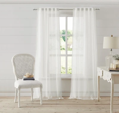 Rachel Ashwell White Jaipur Curtain Set, 96 in.