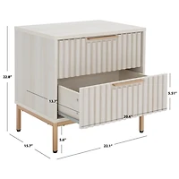Safavieh Lylia Bleached Ribbed 2-Drawer Nightstand