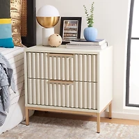 Safavieh Lylia Bleached Ribbed 2-Drawer Nightstand