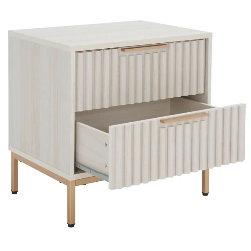 Safavieh Lylia Bleached Ribbed 2-Drawer Nightstand