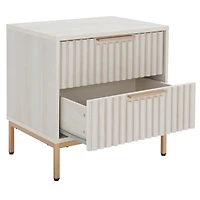 Safavieh Lylia Bleached Ribbed 2-Drawer Nightstand
