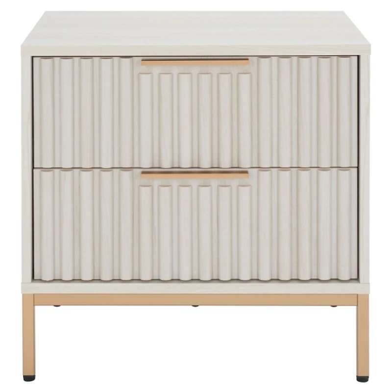 Safavieh Lylia Bleached Ribbed 2-Drawer Nightstand