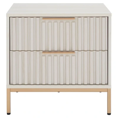Safavieh Lylia Bleached Ribbed 2-Drawer Nightstand