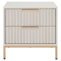 Safavieh Lylia Bleached Ribbed 2-Drawer Nightstand