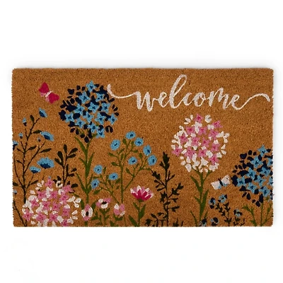 Welcome Multicolor Floral Doormat