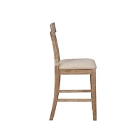 Duncan Upholstered Natural Wood Counter Stool